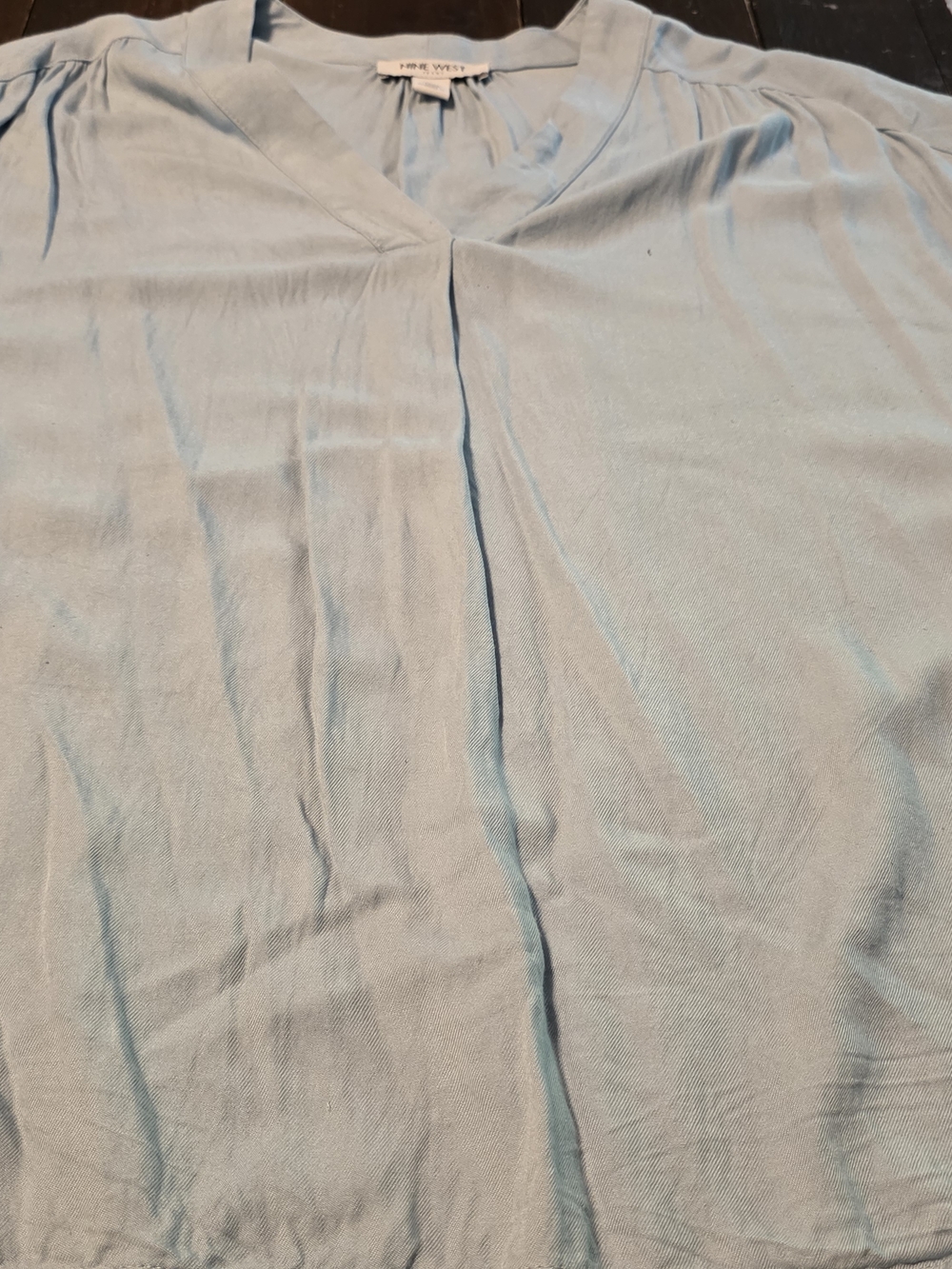 Nine West Light Blue V-Neck Top